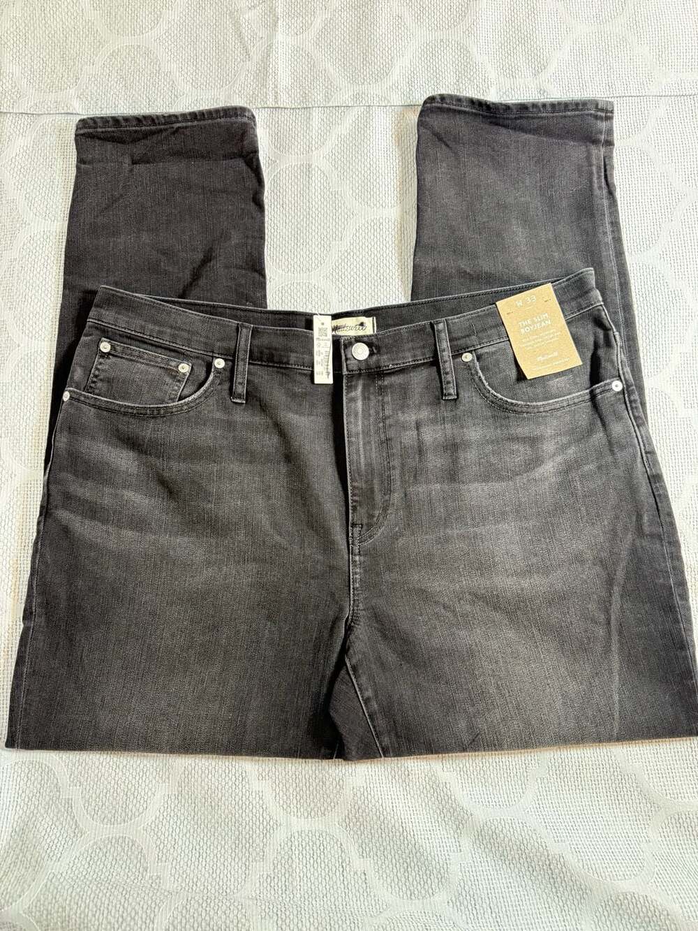 Madewell The Slim Boyjean Mid Rise Black Denim Jeans